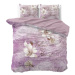 Luxusní bavlněné ložní povlečení fialové barvy s nápisem 200 x 200 cm