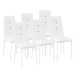 6× Jídelní židle, ozdobné kamínky, bílá