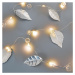 Nexos 86925 Osvětlení perly a stříbrné listy, 20 LED, teplá bílá