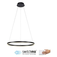 LEUCHTEN DIREKT is JUST LIGHT LED závěsné svítidlo antracit, kruhové, pr.60cm, stmívatelné, Swit