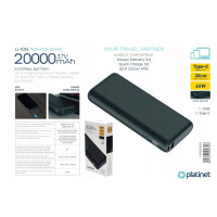 Platinet Power Bank 20000mAh Pro Notebooky PD65W Quick Charge 3.0 Scp Ppc B