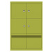 BISLEY LateralFile™ Lodge, se 4 uzamykatelnými boxy a 2 zásuvkami, výška vždy 375 mm, zelená