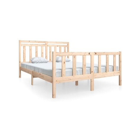 Rám postele masivní dřevo 160 × 200 cm, 3100968 SHUMEE