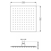 MEXEN Slim déšt 25x25 cm růžové zlato 79125-60