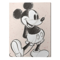 Obraz na plátně Mickey Mouse - Textured Sketch, 2 - 60×80 cm