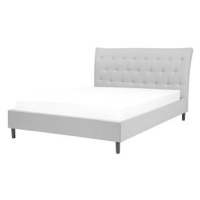 BELIANI postel Chesterfield SAVERNE 140 × 200 cm, světle šedá