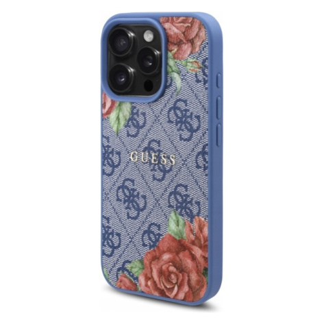 Pouzdro Guess iPhone 16 Pro Max 6.9 modrý 4G Flowers Print MagSafe