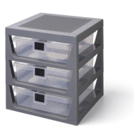 LEGO STORAGE - organizér se třemi zásuvkami - tmavě šedá