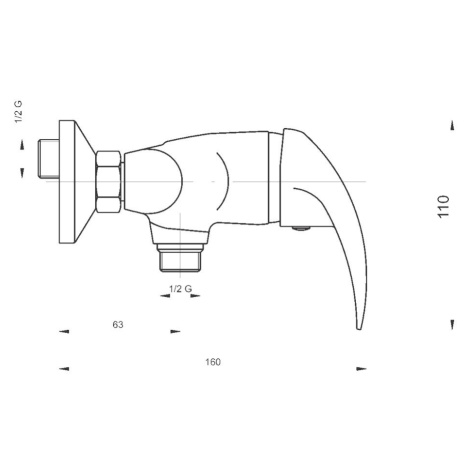 NOVASERVIS Sprchová baterie bez příslušenství 150 mm Titania Lux chrom 91060/1,0