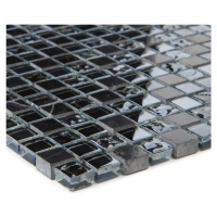 Mozaika marmor schwarz/glassmix schwarz 47833 30,5x30,5x0,8