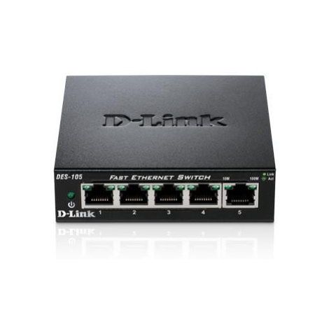 D-Link DES-105 5-port 10/100 Metal Housing Desktop Switch