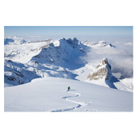 Fotografie Off-piste skier in powder snow, Geir Pettersen, 40x26.7 cm