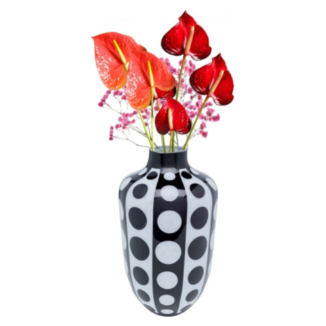 KARE Design Černobílá skleněná váza Brillar 45cm