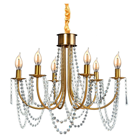 Křišťálová lustrová svítidlo APP765-6CP zlatá REA