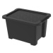 Rotho 92359 ROTHO Úložný box s víkem EVO EASY 15 L, plast, černý