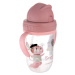 CANPOL BABIES Hrneček nevylévací se slámkou a závažím 270 ml Bonjour Paris růžový, 6m+