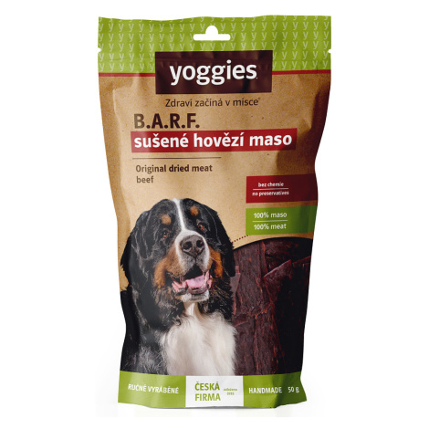 Yoggies  sušené hovězí maso pro psy, (proužky) 50g