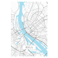 Mapa Riga white, (26.7 x 40 cm)