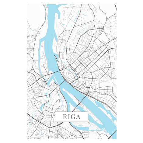 Mapa Riga white, 26.7x40 cm