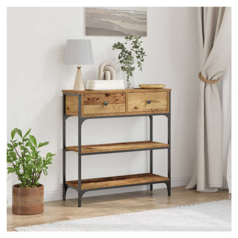 vidaXL Konzolový stolek Staré dřevo 72,5 x 25 x 75 cm kompozitní dřevo