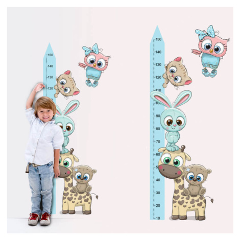 Dětské samolepky na zeď - Metr na zeď a CUTE zvířátka (150 cm) INSPIO