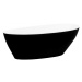 BESCO Volně stojící vana GOYA (SALERMO) - Černá / bílá, 160 x 70 cm, litý mramor