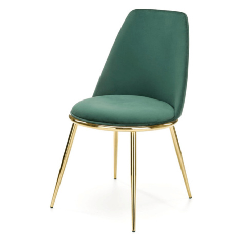 Jídelní židle SCK-460 tmavě zelená/zlatá