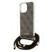 Guess IML 4G Printed Crossbody kryt iPhone 15 Pro hnědý