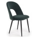Židle K384 látka velvet/kov tmavě zelená