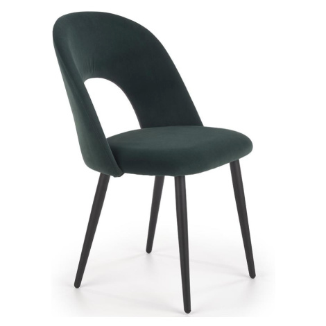 Židle K384 látka velvet/kov tmavě zelená BAUMAX