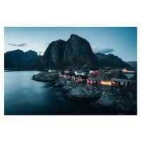 Fotografie Twilight sky over Lofoten island in, Wirestock, 40 × 26.7 cm