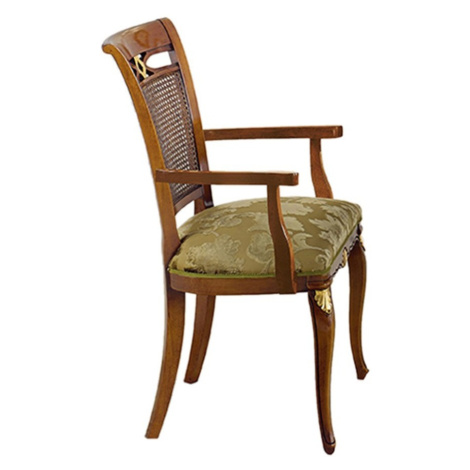 Estila Luxusní klasická čalouněná jídelní židle Pasiones z masivu s opěrkami 100cm