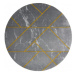 Dywany Łuszczów Kusový koberec Emerald geometric 1012 grey and gold kruh - 200x200 (průměr) kruh