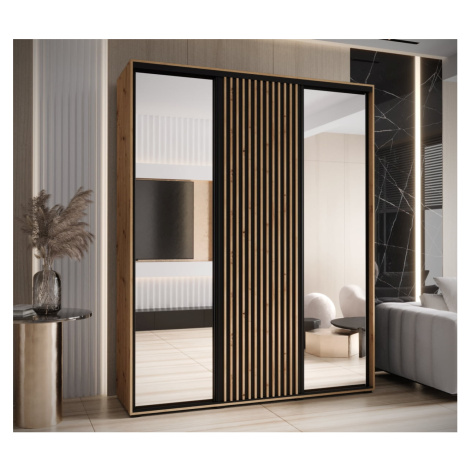 Šatní skříň s posuvnými dveřmi a zrcadlem Sapporo 2 190, hloubka 60 cm - Abiks Meble