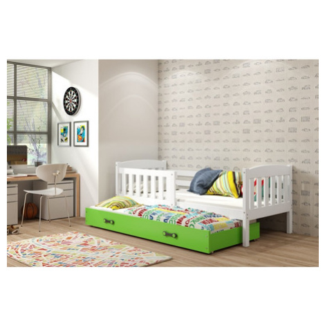 Dětská postel KUBUS s výsuvnou postelí 90x200 cm - bílá BMS