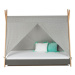 ArtGapp Dětská postel TIPI se stříškou Barva: Bílá / šedo - růžové hvězdičky