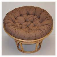 Papasan LUISA — ratan, látka, ⌀110 cm, bílá / více barev Hnědý melír