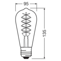 OSRAM OSRAM LED Vintage 1906 Edison, zlatá, E27, 4,8 W, 822, stm.