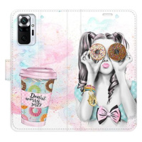 iSaprio flip pouzdro Donut Worry Girl pro Xiaomi Redmi Note 10 Pro