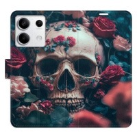 iSaprio flip pouzdro Skull in Roses 02 pro Xiaomi Redmi Note 13 5G