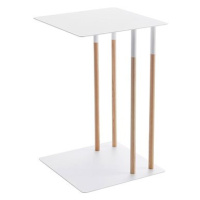 Yamazaki Odkládací stolek Plain 4803, kov/dřevo, bílý