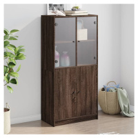 vidaXL Highboard s dvířky hnědý dub 68 x 37 x 142 cm kompozitní dřevo