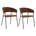 KARE Design Jídelní židle s područkami Belle - hnědá (set 2 kusů)