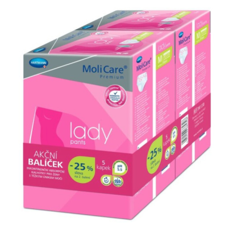 KALHOTKY NAVLÉKACÍ MOLICARE LADY PANTS 5 KAPEK M BOKY 80-120CM, 843ML, 2x8KS