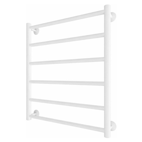Mario-Radiators Koupelnový žebříkový radiátor INOX FLAT 122W/230V 57x43 cm nerez/bílá 1.137.0477