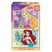 EDUCA Dřevěné puzzle Disney princezny: Locika a Ariel 2 × 25 dílků