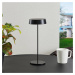 Lucande Nabíjecí stolní lampa Lucande LED Tibia, černá, hliník, USB, IP54