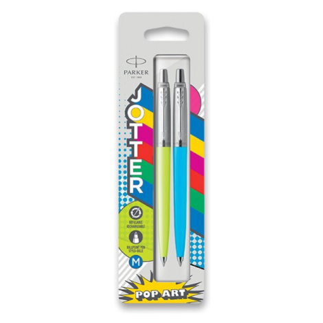 Kuličkové pero Parker Jotter Originals PopArt Duo - sada 2 ks lime/sky blue