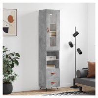 vidaXL Skříň highboard betonově šedá 34,5x34x180 cm kompozitní dřevo