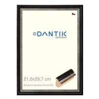 DANTIK rámeček 21 × 29,7, ANIVERSA piccola černý AG sklo čiré